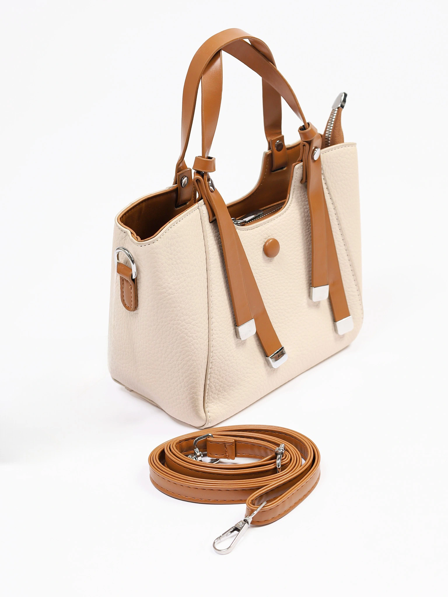 Сумка-тоут маленькая с декоративными ремешками в ассортименте